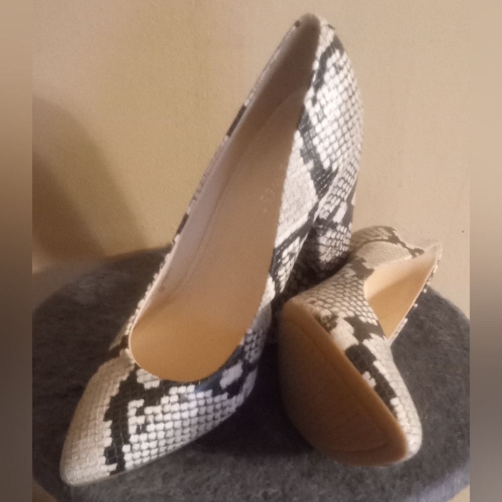 Nine West Monochrome Snake Print Heels
